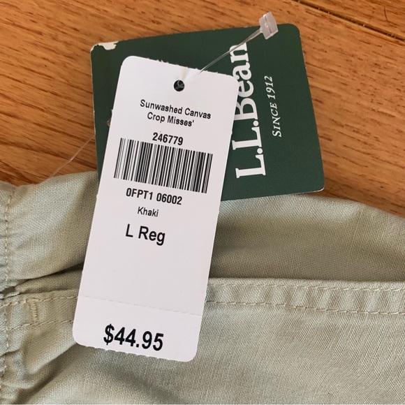 NWT LLBean sunwashed canvas pants, size large, khaki - Picture 6 of 8